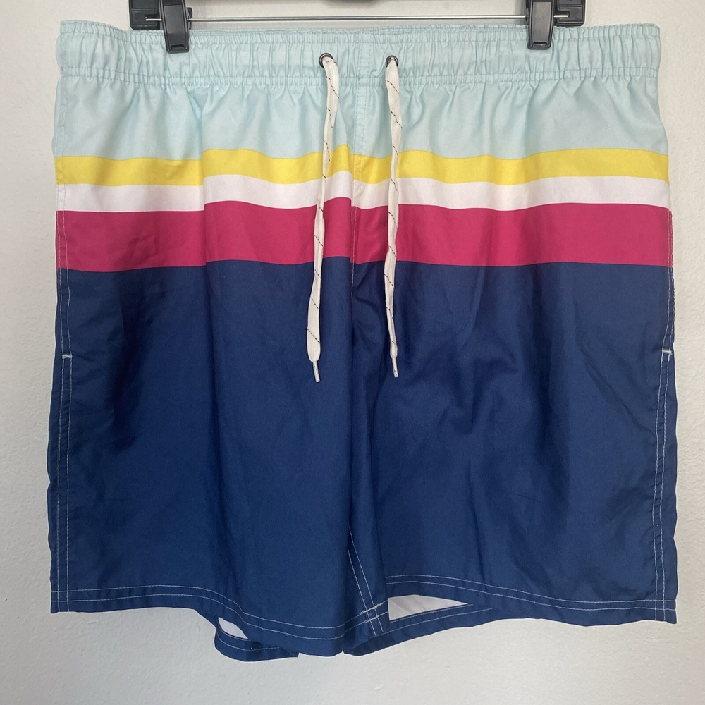 City Streets Board Shorts Mens Extra Large Striped Surf Swim Beach Trunks‎